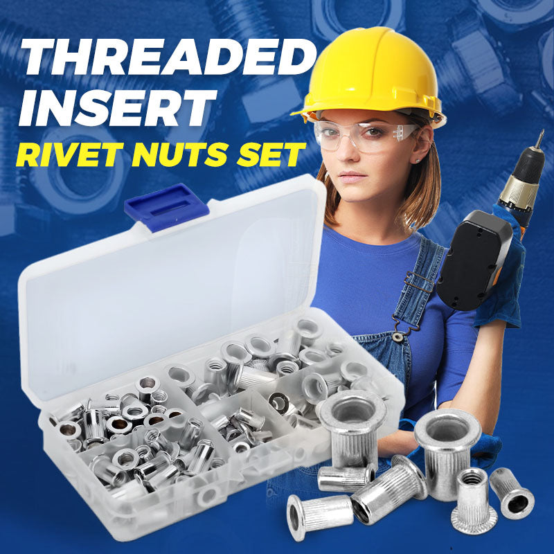 🔥Hot Promotion 50% Off💥Flat Head Threaded Insert Nut Rivet Nuts Set