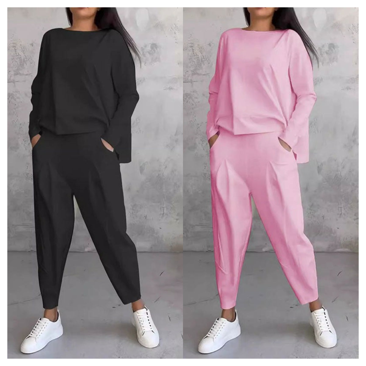 💥Limit Time 50% OFF 💕Women's 2-piece set: long-sleeved round neck top + pants🧥+👖