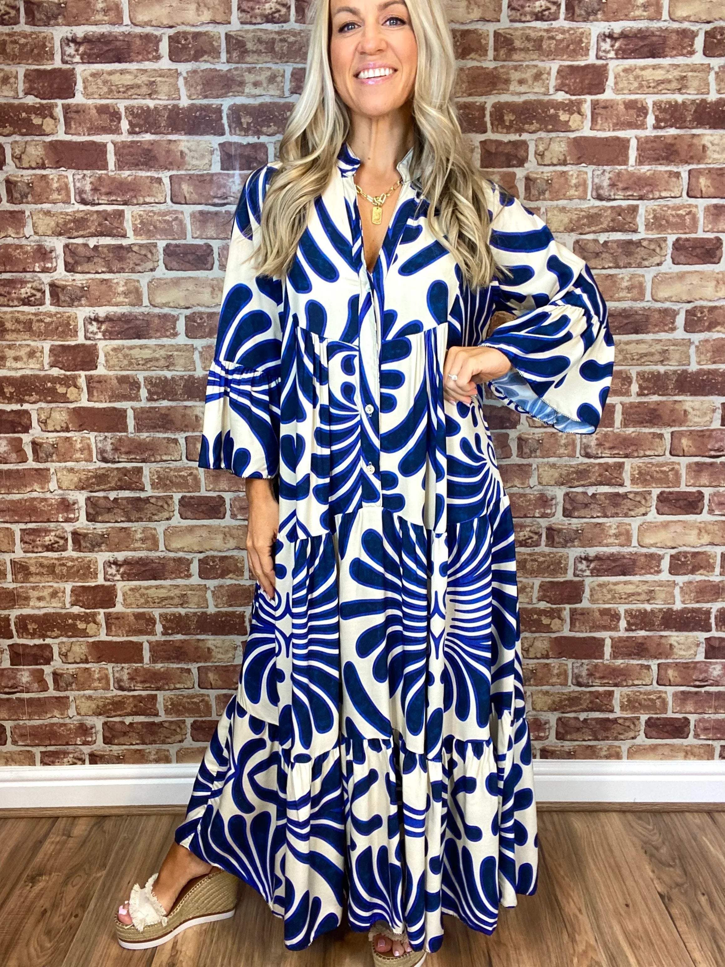 🍃Floral Print Bell Sleeve Soft and Breathable Maxi Dress🔥🔥