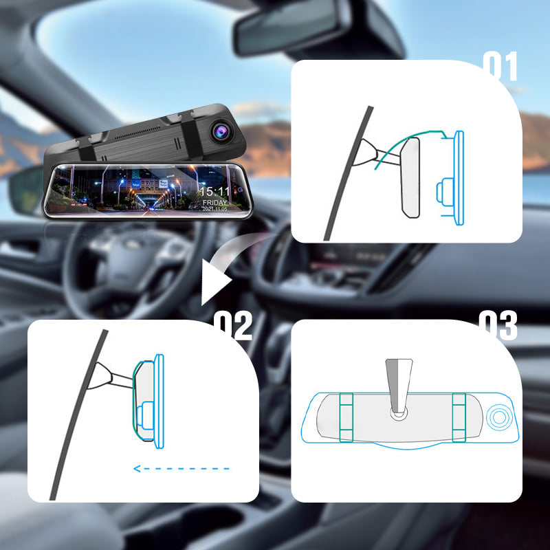 🔥2025 Hot Sale🔥Free Shipping✈️Touch Screen Rear View Mirror Dash Cam Smart Mirror