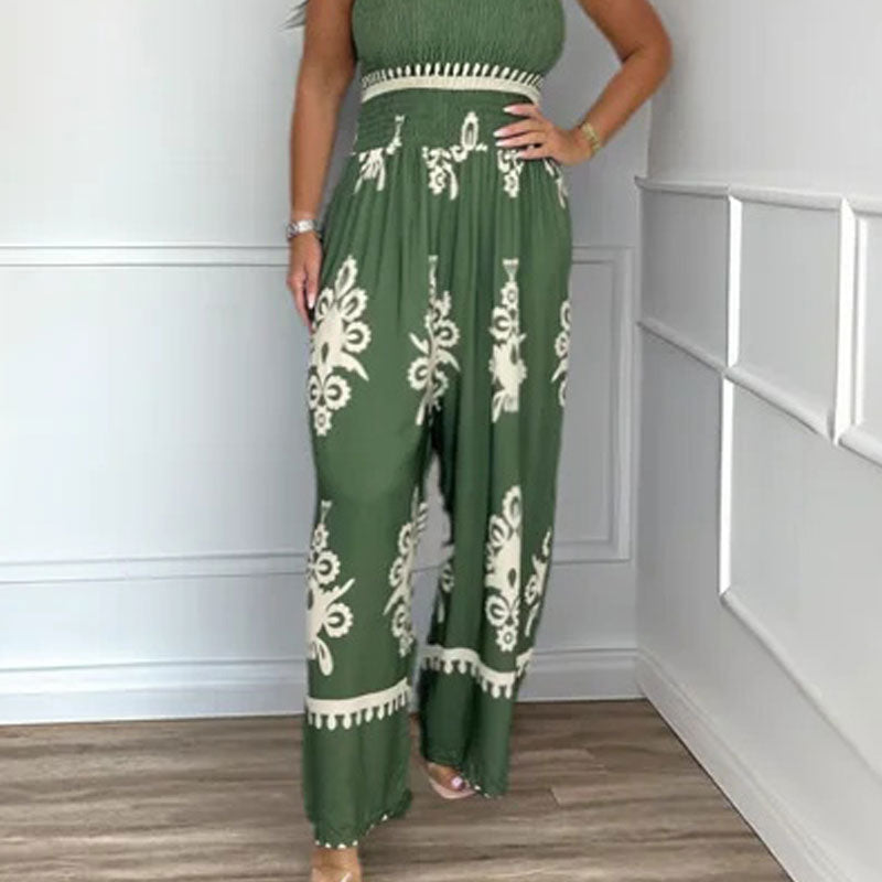 🔥50% OFF🔥Women's Sleeveless Halter Wide-leg Jumpsuit