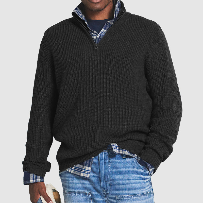 Men's Business Casual Zipper Sweater