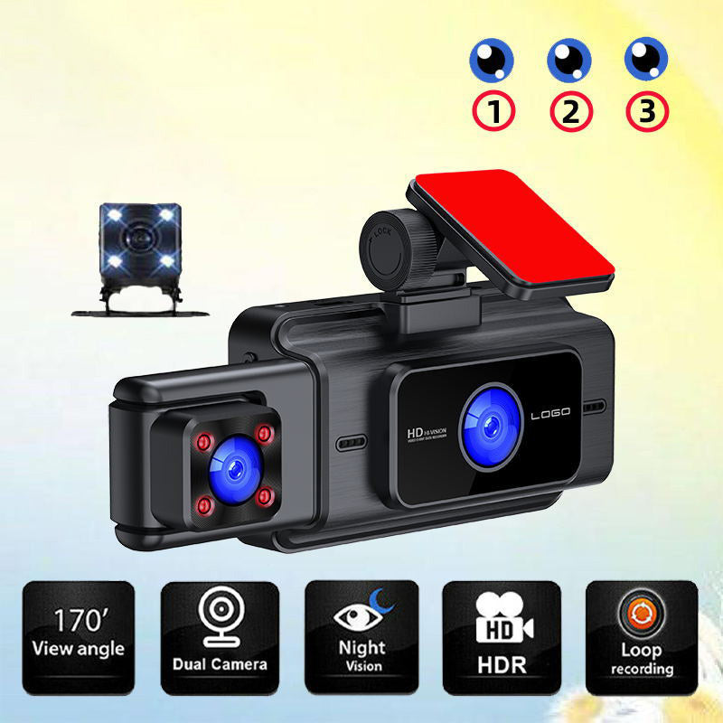 🔥Spring Sale 50% OFF⏳Vehicle Night Vision 3- Channel Dash Camera