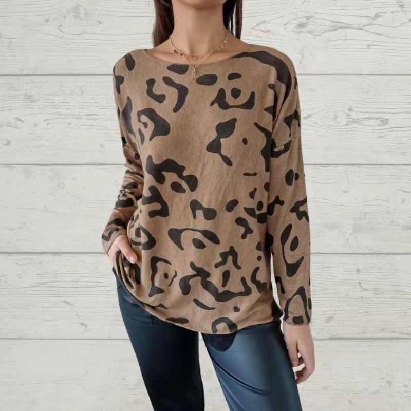 🎉New Arrival🔥Italian Animal Print Long-sleeve T-shirt for Women