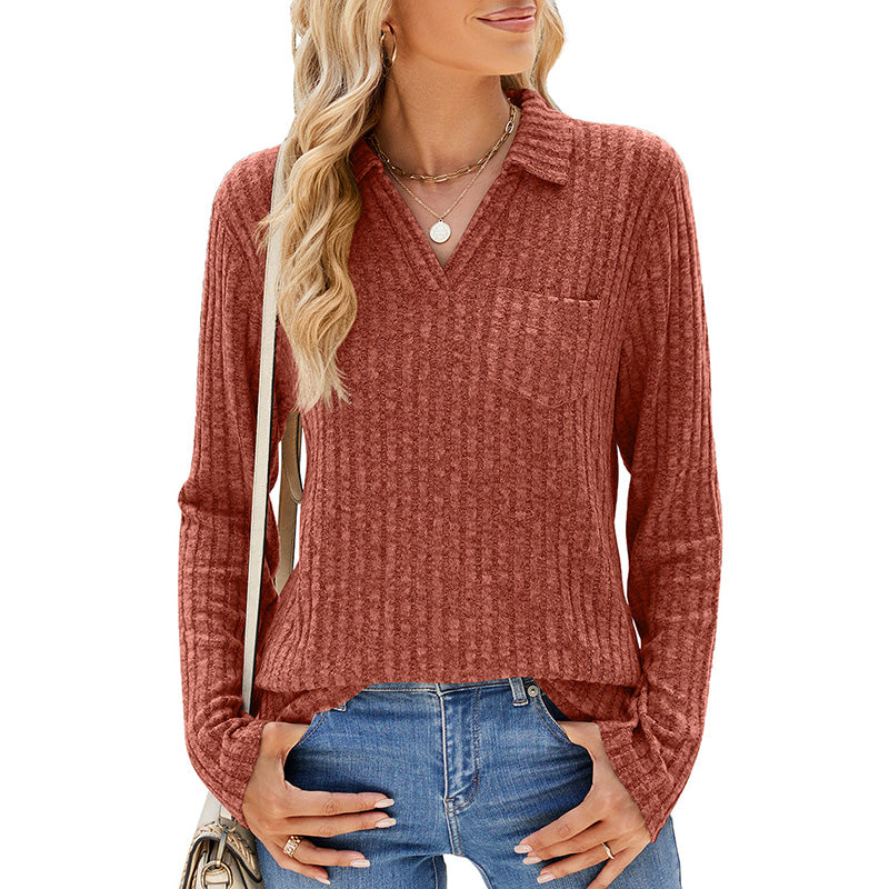 Women's Collared V-Neck Sweater