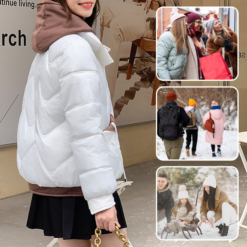 Thickened Warm Short Hooded Cotton-Padded Jacket