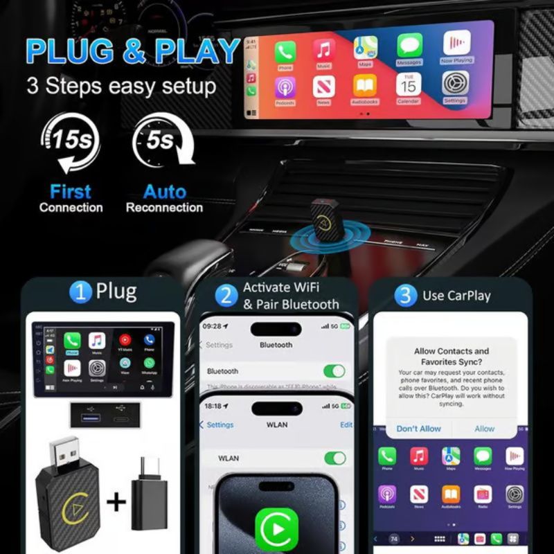 💥Hot Sale 50% OFF💥Mini Wireless CarPlay Adapter