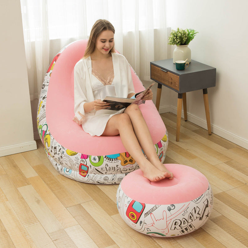 [Thoughtful Gift] Thickened Inflatable Bean Bag Chair For Adults With Footstool