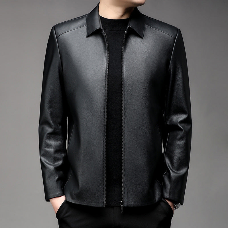 🔥Limited time 50% off sale🔥 Men's Casual Business Lapel PU Leather Jacket