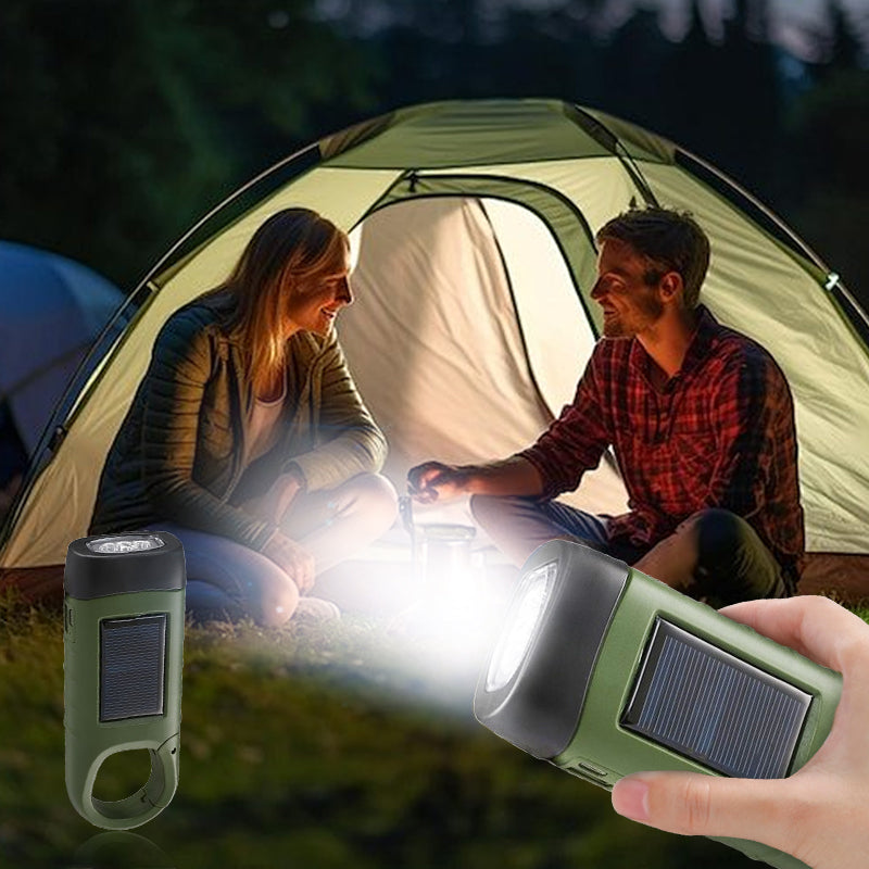 Outdoor Emergency Lamp (Hand Crank + Solar + USB Charging)