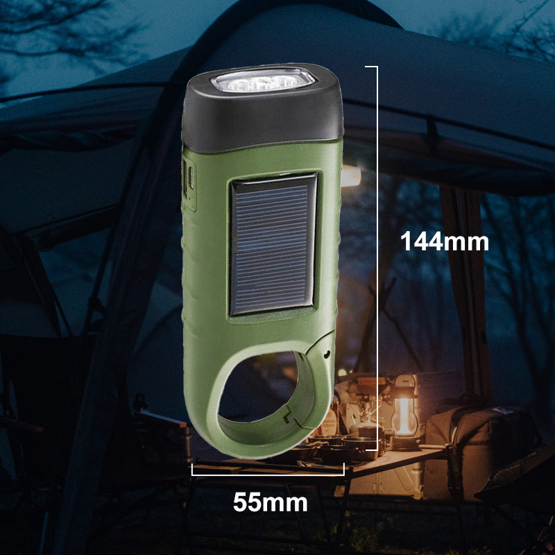 Outdoor Emergency Lamp (Hand Crank + Solar + USB Charging)