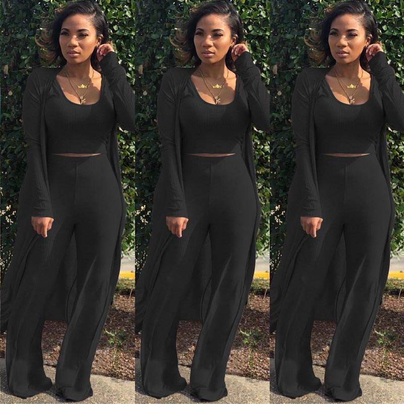 🔥Early Black Friday Sale:50% OFF🔥Women’s Stretch Knitted Tank Top High-waist Leggings and Long Cardigan 3-piece Set