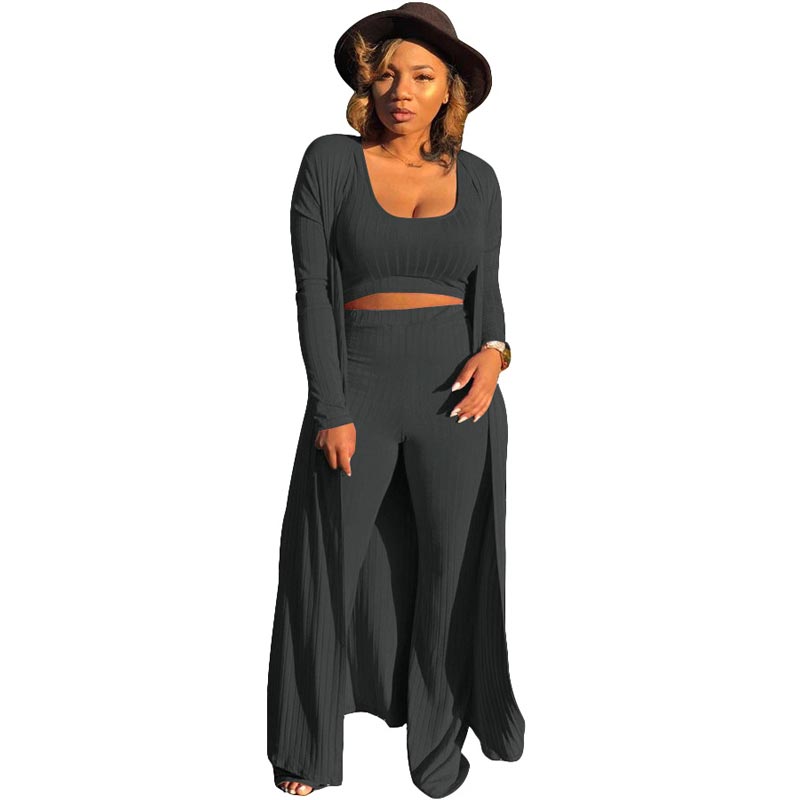 🔥Early Black Friday Sale:50% OFF🔥Women’s Stretch Knitted Tank Top High-waist Leggings and Long Cardigan 3-piece Set