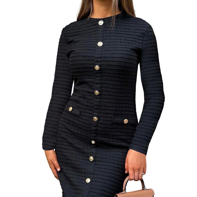 Women’s Elegant Round Neck Slim Fit Dress