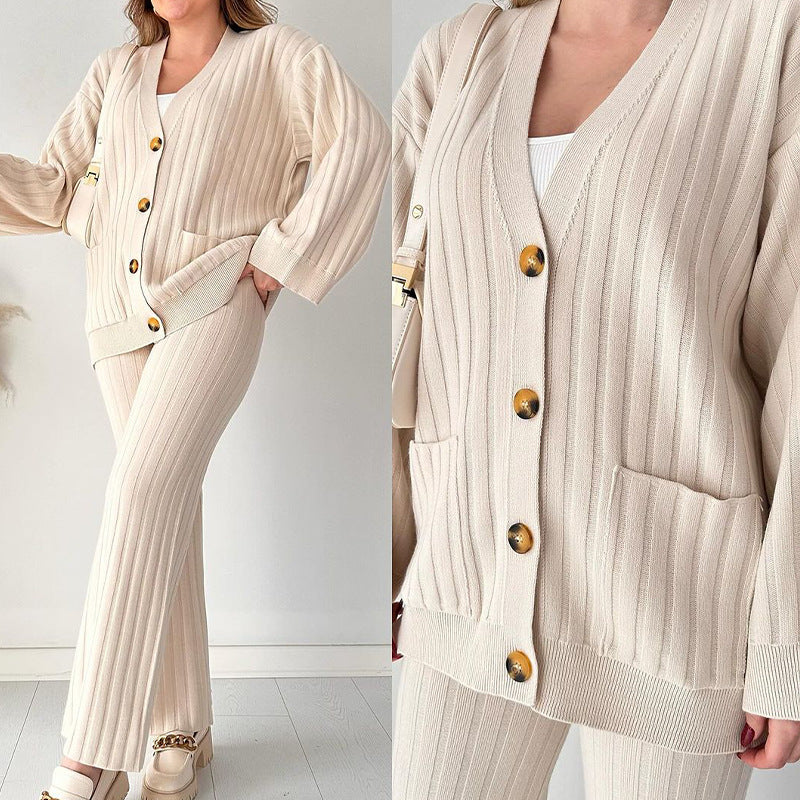 ✨BLACK FRIDAY SALE 47% OFF✨2024 autumn new women's casual solid color knitted two-piece suit