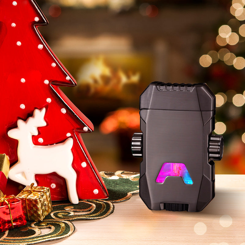 🎅Xmas Sales - 50% OFF🎄 Cool Decompression Gyro Double Straight Punch Lighter