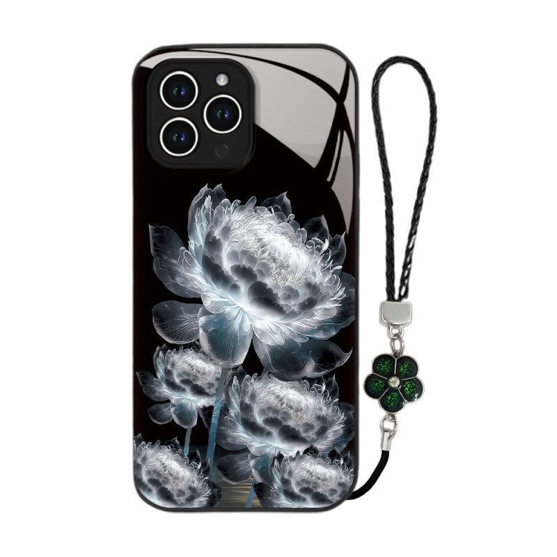 Shockproof Epiphyllum Slim Liquid Glass Phone Case