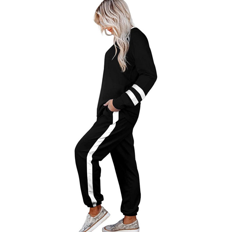 Women’s 2-Piece Crewneck Color-Block Sweatsuit