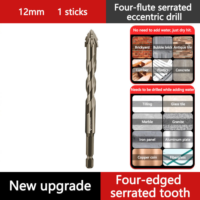 🔥Hot Sale 50% Off🔥Upgraded Eccentric Four-Flute Drill Bit for Ceramic, Glass, Marble, and Metal