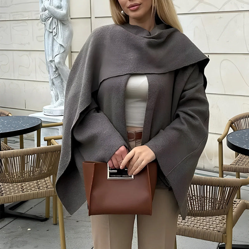 Women's Cozy Solid Elegant Cape Coat