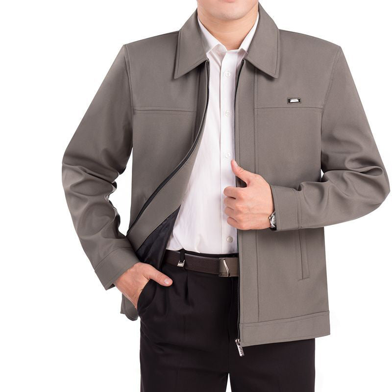 Men's Casual Laydown Collar Jacket with Pockets