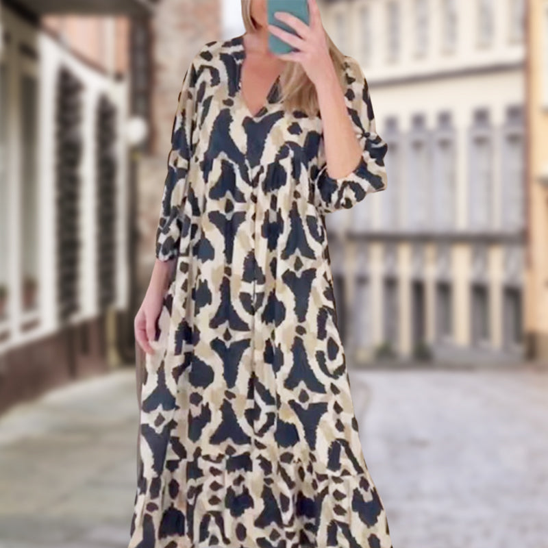 Women's Trendy V-Neck Leopard Print Dress