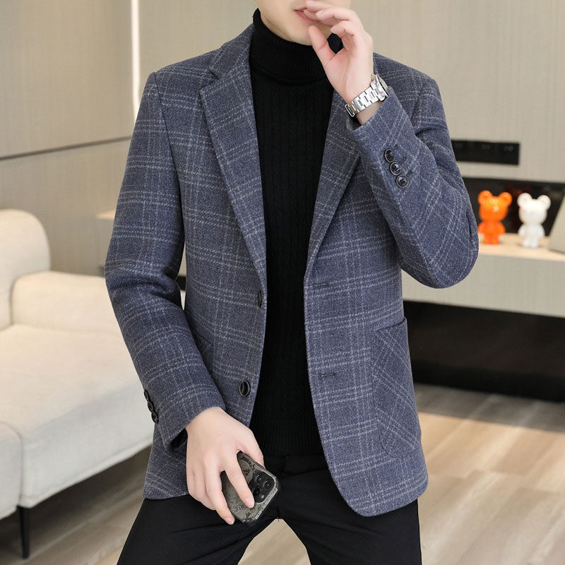 Men's Plaid Tweed Jacket