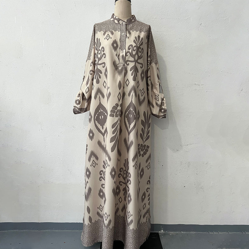 Women’s Graceful Long-Sleeve Maxi Dress