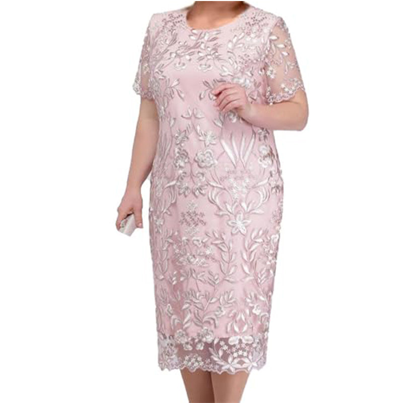 💖Limited Sale 50% OFF💖Plus Size Embroidered Cocktail Dress