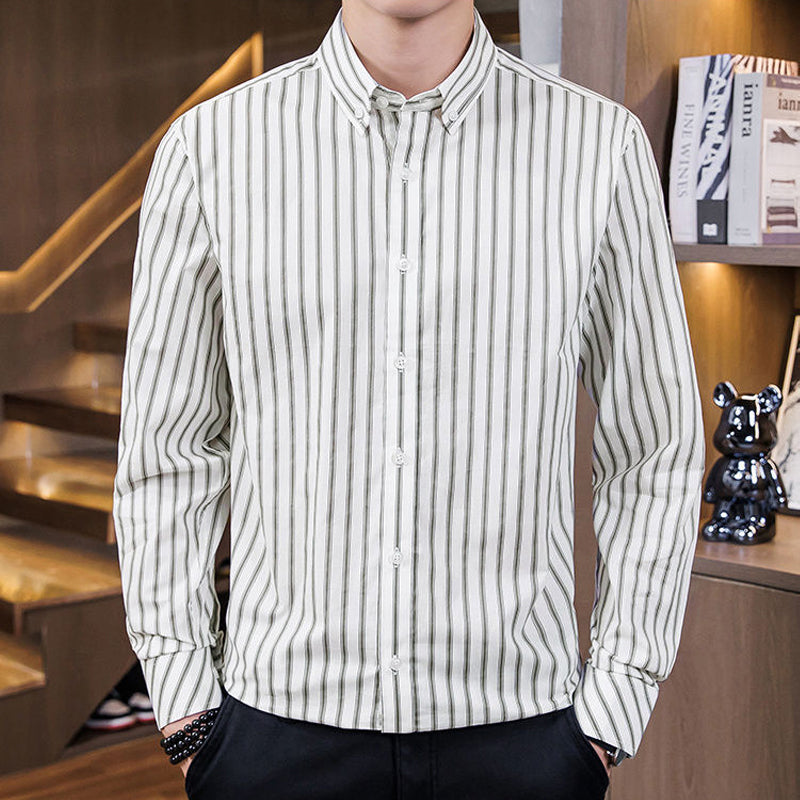 Men's Long Sleeve Vertical Stripe Shirt