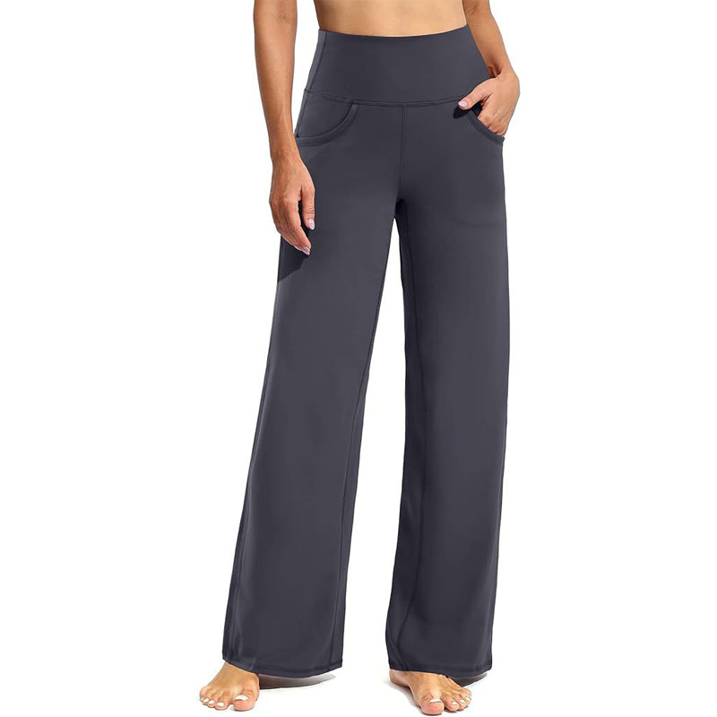 Women's Wide-Leg Stretch Yoga Lounge Pants with Pockets