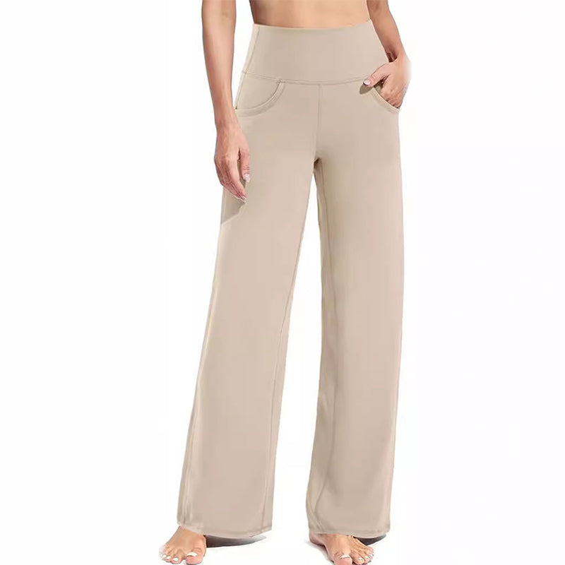 Women's Wide-Leg Stretch Yoga Lounge Pants with Pockets