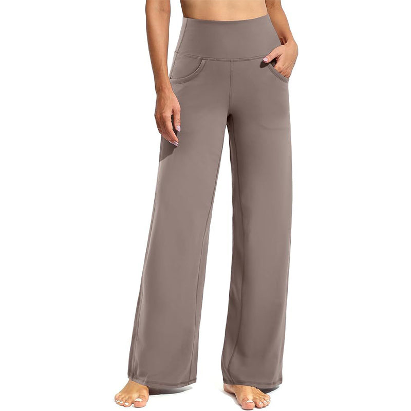 Women's Wide-Leg Stretch Yoga Lounge Pants with Pockets