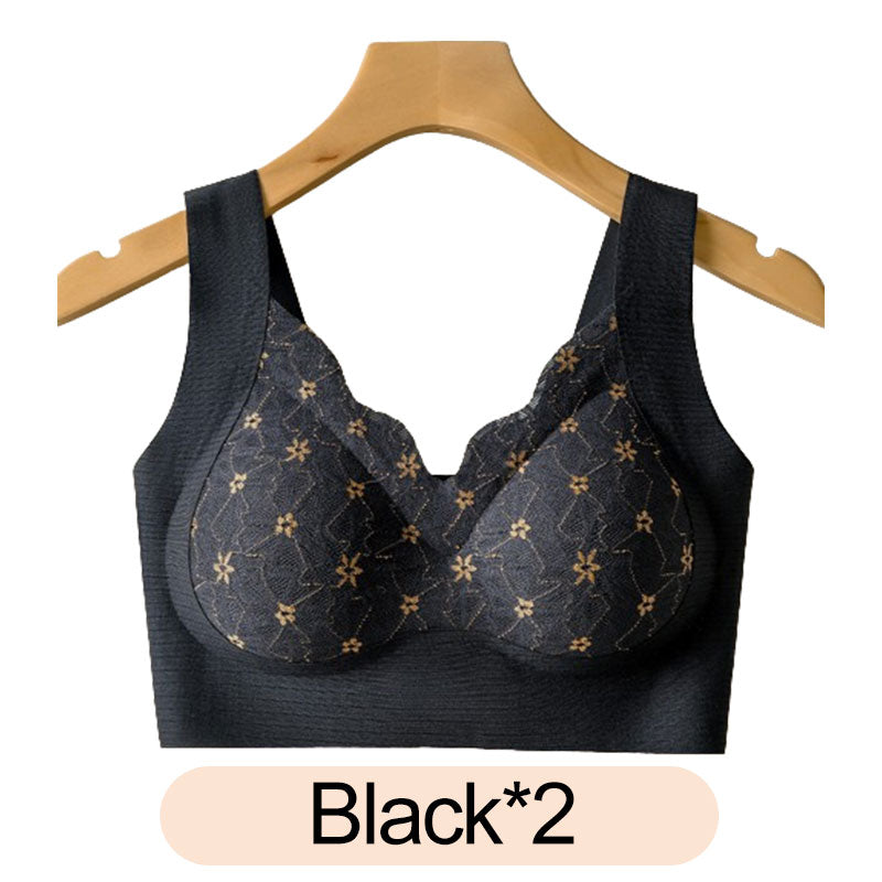 3D Lace Bra with Fixed Padding for Middle-Aged Women