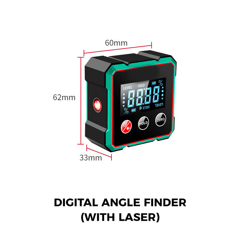 Magnetic Digital Angle Finder with Electronic Laser