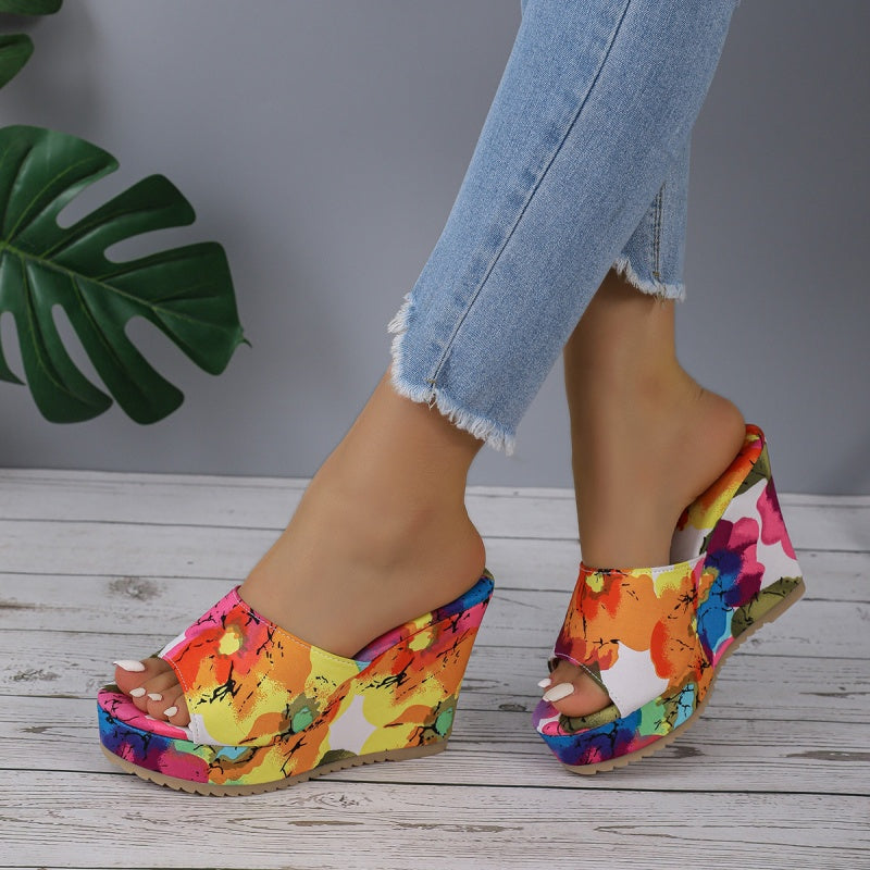 Fashion Casual Beach Platform Colorful Sandals