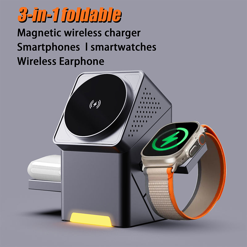 3-in-1 Rotatable Magnetic Wireless Charger